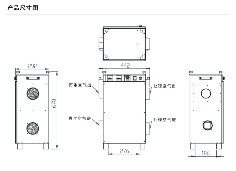 转轮除湿机构造尺寸图